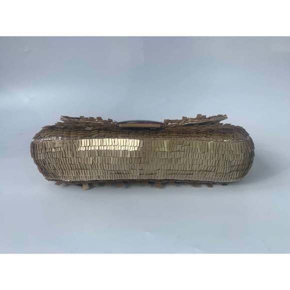 Fendi Baguette in Gold sequins and python leather - Picture 6 of 15